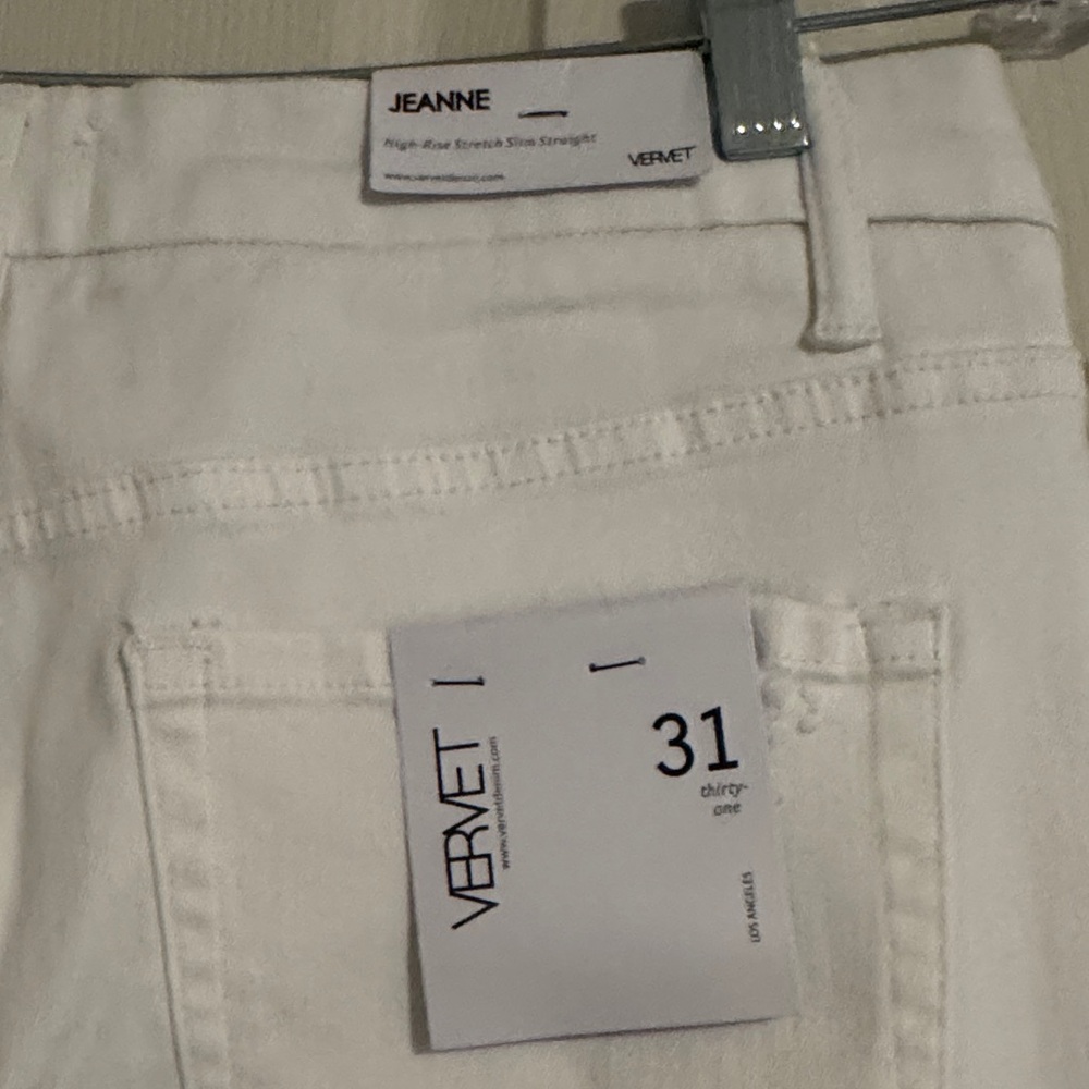 Chic White Straight Leg Women Jeans - Picture 3 of 6
